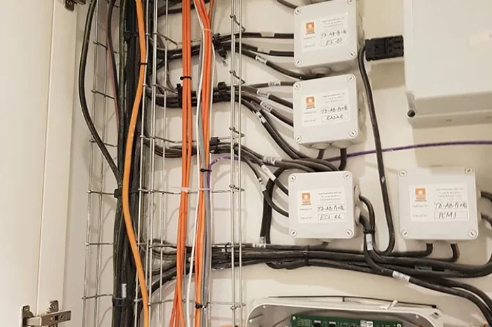 Detail of the security system installed in the Balmain showroom, Paris (France)