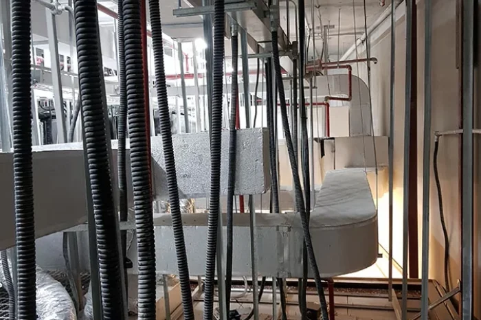 Electrical distribution system in a Valentino boutique, The Dubai Mall (UAE)