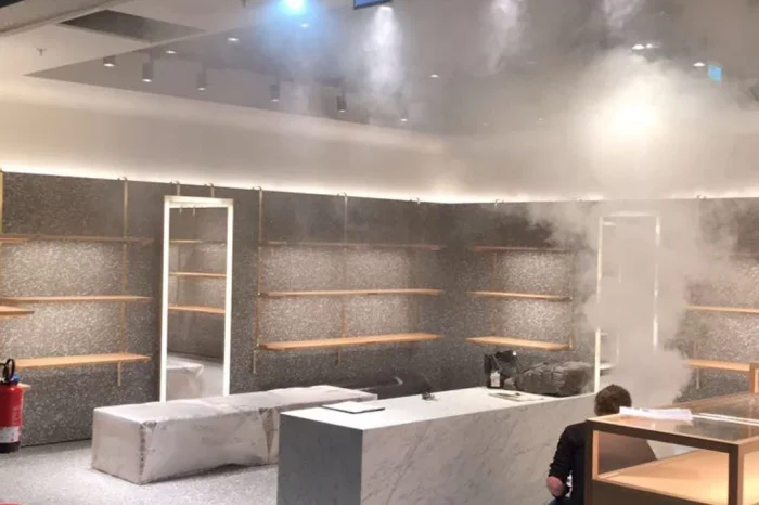 Fire test at the Frankfurt airport (Germany)