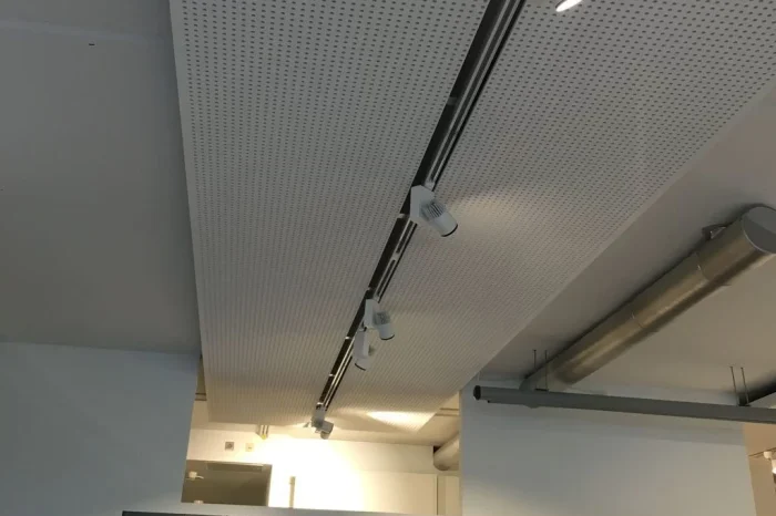 Soundproofing panels detail in the VF showroom, Dusseldorf (Germany)